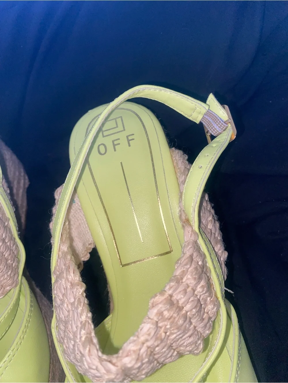 OFF Lime Green Espadrille Platform Wedge Sandals Made in Brazil Size 9